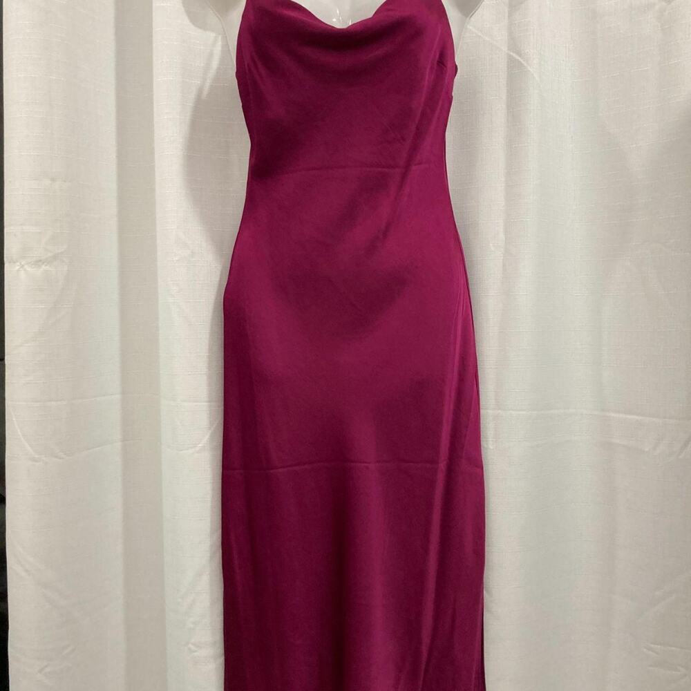 Express satin cowl neck midi